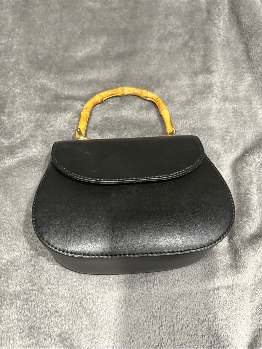 a new day Black Satchel with Bamboo-Style Handle